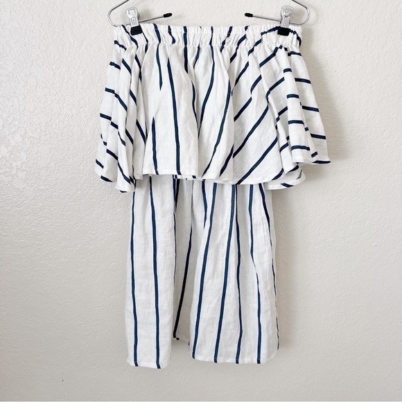 Faithfull the brand striped linen strapless dress size Small - Picture 7 of 15